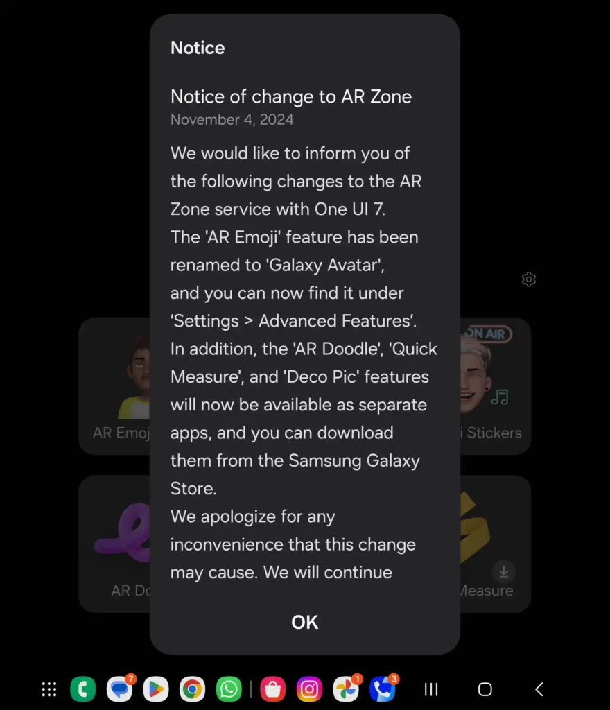samsung notice